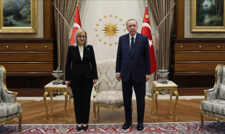 أردوغان يلتقي رئيسة البرلمان الألباني