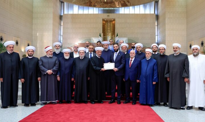 الرئيس الشرع يستقبل وفد دار الفتوى اللبنانية