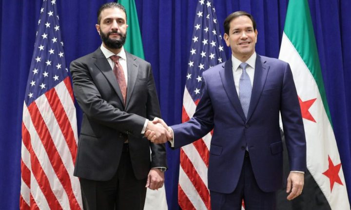 الشرع يلتقي بوزير الخارجية الأمريكي في نيويورك