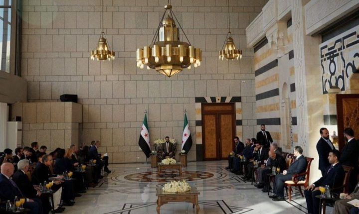 الشرع يستقبل وفد مجلس الأمن الدولي في قصر الشعب