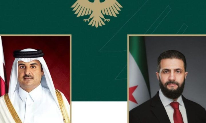 الشرع وأمير قطر يبحثان هاتفياً تعزيز التعاون الثنائي