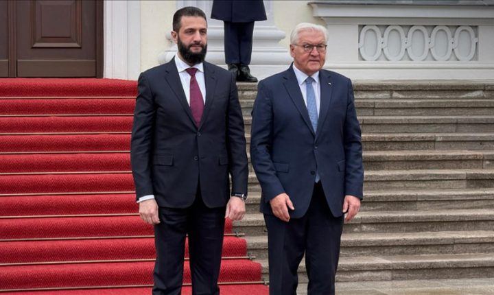 الشرع يلتقي نظيره الألماني في أول زيارة رسمية لبرلين