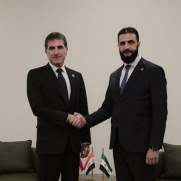 الشرع وبارزاني يبحثان التطورات في المنطقة