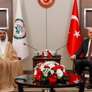 قورتولموش يبحث مع رئيس البرلمان العربي تطورات المنطقة