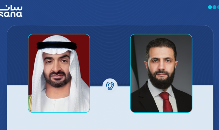 الشرع يبحث مع نظيره الإماراتي تعزيز التعاون الثنائي والتطورات الإقليمية