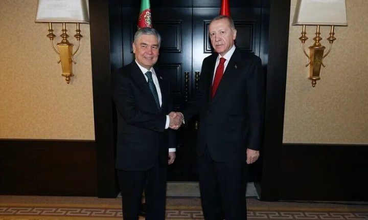 أردوغان يبحث مع الزعيم الوطني لتركمانستان العلاقات الثنائية