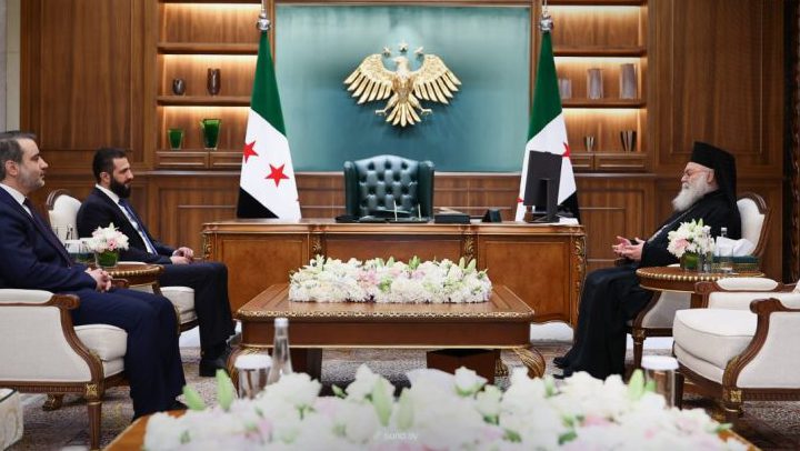 الشرع يستقبل البطريرك ‏يوحنا العاشر يازجي في قصر الشعب بدمشق