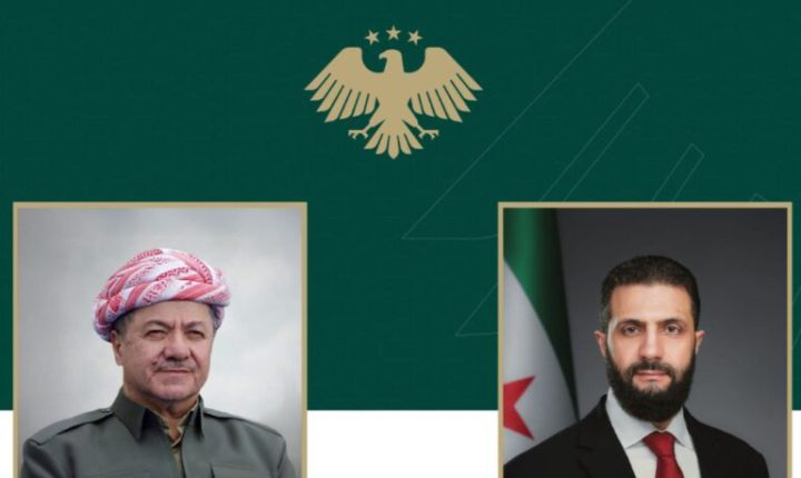 بارزاني يعزي الشرع بضحايا الحادث المروري على طريق دير الزور – دمشق
