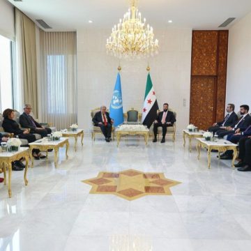 الشرع يستقبل الأمين العام للأمم المتحدة في دمشق و يبحث معه دعم التعاون الإنساني وإعادة الإعمار