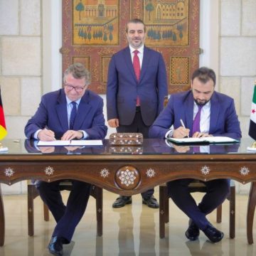 وزير الخارجية السوري يستقبل وزير الدولة الألماني ويشهد توقيع إعلان تشكيل اللجنة المشتركة