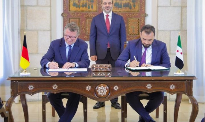 وزير الخارجية السوري يستقبل وزير الدولة الألماني ويشهد توقيع إعلان تشكيل اللجنة المشتركة