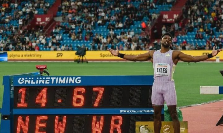 🏃 نواه لايلز يحقق أسرع زمن عالمي لعام 2026 في سباق 100 متر